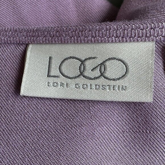 LOGO by Lori Goldstein Oversized Tunic Lilac Popover Henley Side Pockets  Size 8 - Picture 5 of 8